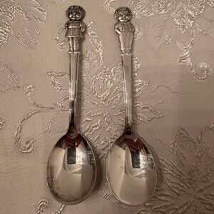 Vintage 60s SET OF Campbell’s Soup Kids 1 Girl 1 Boy Soup Spoon Silverplated